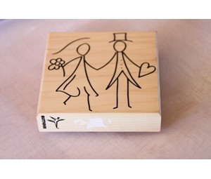 Embossing Stempel Strichmännchen Brautpaar-Bild