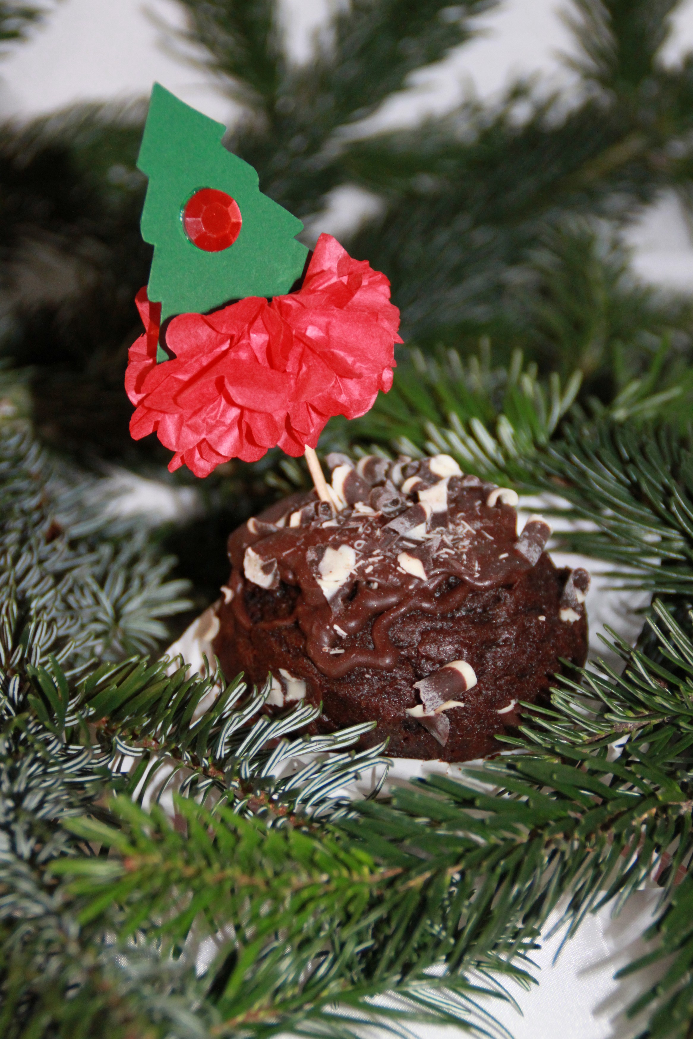 2er Set Cupcake und Muffin Topper Weihnachten mit Pompom-Bild