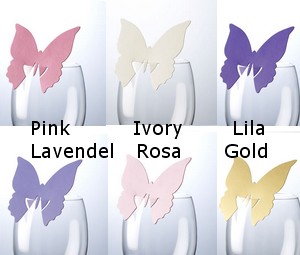 Tischkarte Schmetterling 10 Stück  versch. Farben-Bild